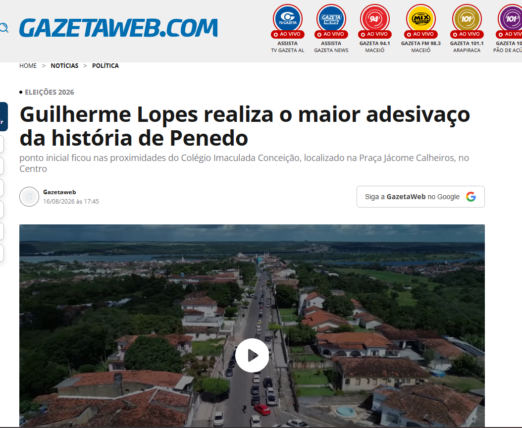 Guilherme Lopes realiza o maior adesivaço da história de Penedo