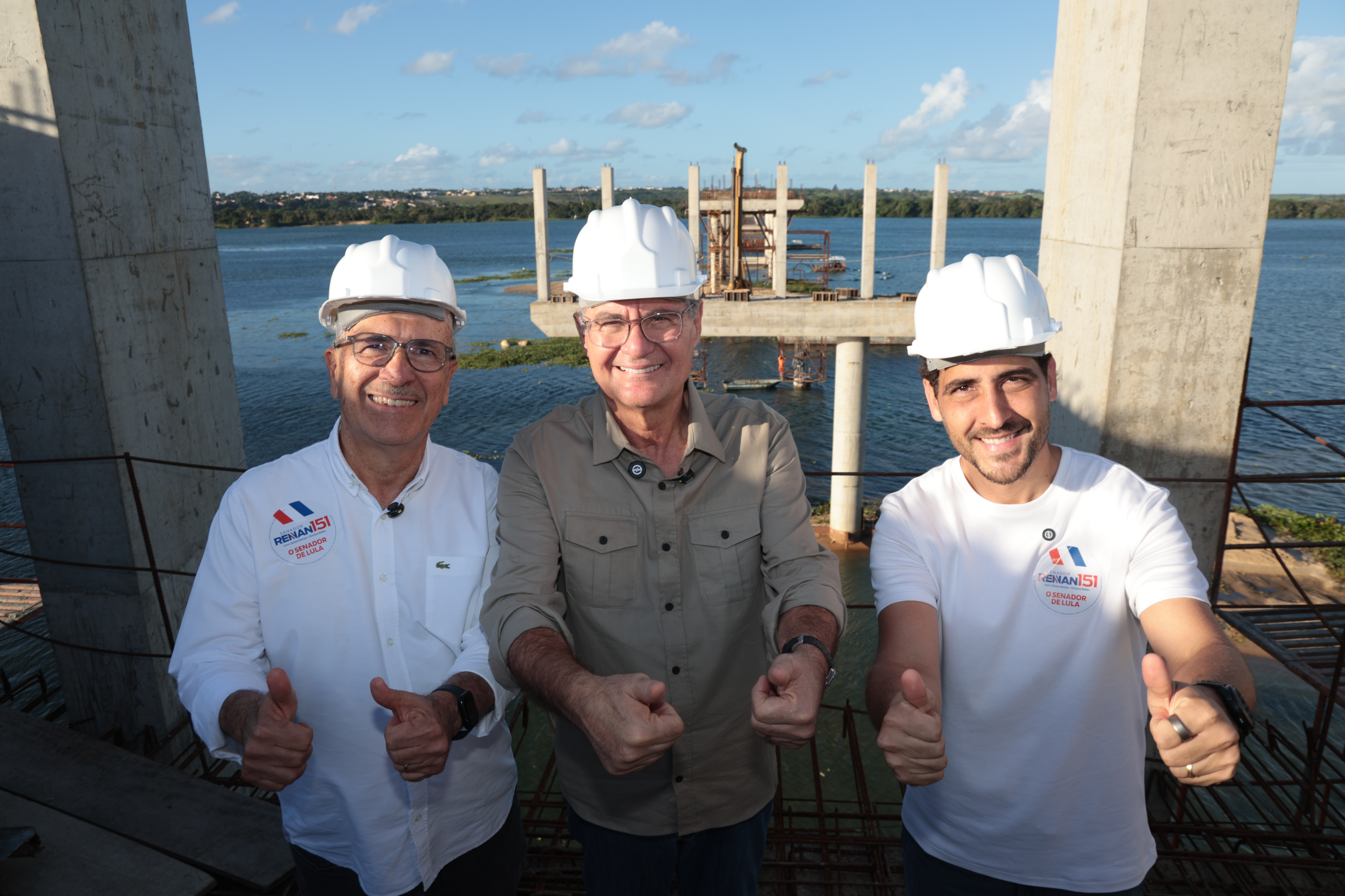 Visita do senador Renan Calheiros a ponte Hélio Lopes